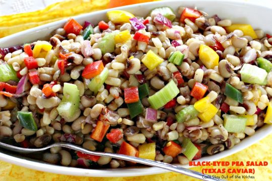 Texas Caviar a.k.a. Black-Eyed Pea Salad | Can't Stay Out of the Kitchen | perfect as a dip with #Fritos scoops or serve as a #salad. Light & refreshing & great for summer #holidays, backyard BBQs or family reunions. #glutenfree #vegan #blackeyedpeas #appetizer