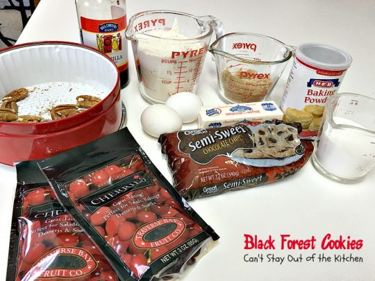 Black Forest Cookies| Can't Stay Out of the Kitchen | these fabulous #cookies are reminiscent of #blackforestcake. They are incredibly delicious & a great #dessert for #holiday baking or #Valentine'sDay.