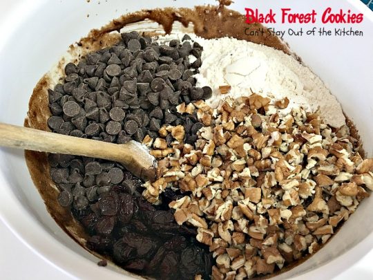 Black Forest Cookies| Can't Stay Out of the Kitchen | these fabulous #cookies are reminiscent of #blackforestcake. They are incredibly delicious & a great #dessert for #holiday baking or #Valentine'sDay.