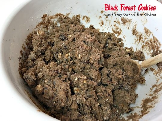 Black Forest Cookies| Can't Stay Out of the Kitchen | these fabulous #cookies are reminiscent of #blackforestcake. They are incredibly delicious & a great #dessert for #holiday baking or #Valentine'sDay.