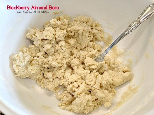 Blackberry Almond Bars | Can't Stay Out of the Kitchen | Your family will rave over these ooey, gooey delicious #dessert bars. The shortbread crust is topped with #blackberry filling and sliced #almonds. Delightful for #holiday baking. #cookie
