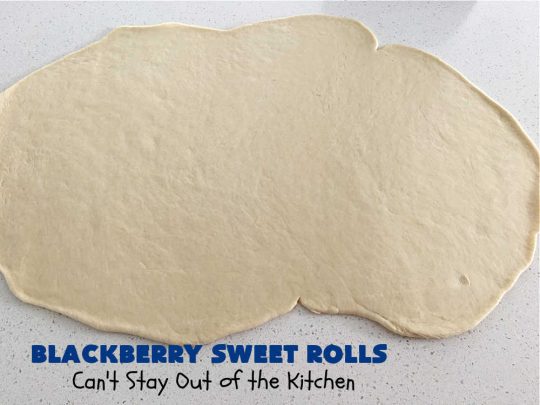 Blackberry Sweet Rolls | Can't Stay Out of the Kitchen | these luscious #SweetRolls are awesome! They're filled with #blackberries & glazed with a heavenly #ButtercreamIcing. Every bite will rock your world! Terrific for a weekend, company or #holiday #breakfast like #Thanksgiving or #Christmas. Plus, these are kneaded in the #breadmaker so they're so much easier than many #CinnamonRoll #recipes. #BlackberrySweetRolls