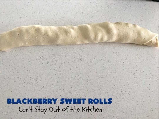 Blackberry Sweet Rolls | Can't Stay Out of the Kitchen | these luscious #SweetRolls are awesome! They're filled with #blackberries & glazed with a heavenly #ButtercreamIcing. Every bite will rock your world! Terrific for a weekend, company or #holiday #breakfast like #Thanksgiving or #Christmas. Plus, these are kneaded in the #breadmaker so they're so much easier than many #CinnamonRoll #recipes. #BlackberrySweetRolls
