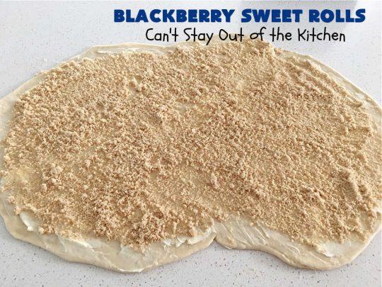 Blackberry Sweet Rolls | Can't Stay Out of the Kitchen | these luscious #SweetRolls are awesome! They're filled with #blackberries & glazed with a heavenly #ButtercreamIcing. Every bite will rock your world! Terrific for a weekend, company or #holiday #breakfast like #Thanksgiving or #Christmas. Plus, these are kneaded in the #breadmaker so they're so much easier than many #CinnamonRoll #recipes. #BlackberrySweetRolls
