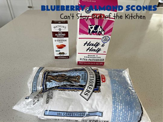 Blueberry Almond Scones | Can't Stay Out of the Kitchen | #BlueberryAlmondScones are outrageously good. These amazing #scones include #blueberries, #almonds & #AlmondExtract. They are so delightful with your morning coffee that you won't be able to put them down! Try these scrumptious treats for a weekend, company or #holiday #breakfast like #Thanksgiving, #Christmas or #NewYears. Everyone will swoon! #HolidayBreakfast
