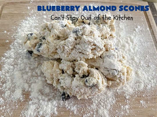 Blueberry Almond Scones | Can't Stay Out of the Kitchen | #BlueberryAlmondScones are outrageously good. These amazing #scones include #blueberries, #almonds & #AlmondExtract. They are so delightful with your morning coffee that you won't be able to put them down! Try these scrumptious treats for a weekend, company or #holiday #breakfast like #Thanksgiving, #Christmas or #NewYears. Everyone will swoon! #HolidayBreakfast