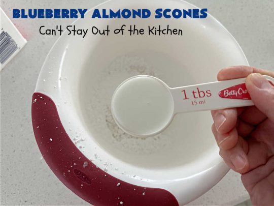 Blueberry Almond Scones | Can't Stay Out of the Kitchen | #BlueberryAlmondScones are outrageously good. These amazing #scones include #blueberries, #almonds & #AlmondExtract. They are so delightful with your morning coffee that you won't be able to put them down! Try these scrumptious treats for a weekend, company or #holiday #breakfast like #Thanksgiving, #Christmas or #NewYears. Everyone will swoon! #HolidayBreakfast