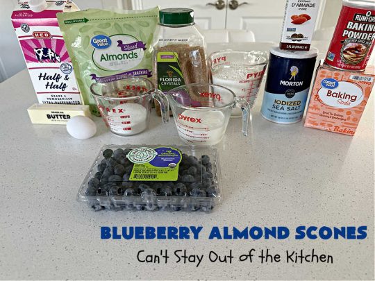 Blueberry Almond Scones | Can't Stay Out of the Kitchen | #BlueberryAlmondScones are outrageously good. These amazing #scones include #blueberries, #almonds & #AlmondExtract. They are so delightful with your morning coffee that you won't be able to put them down! Try these scrumptious treats for a weekend, company or #holiday #breakfast like #Thanksgiving, #Christmas or #NewYears. Everyone will swoon! #HolidayBreakfast