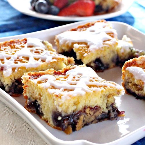 Blueberry Breakfast Cobbler | Can't Stay Out of the Kitchen | this is half #coffeecake & half #cobbler. It's perfect for a #holiday #breakfast or #brunch & so quick & easy to make. #blueberry #BlueberryCoffeecake #HolidayBreakfast #ChristmasBreakfast #NewYearsDayBreakfast #BlueberryCobbler #EasyHolidayBreakfast