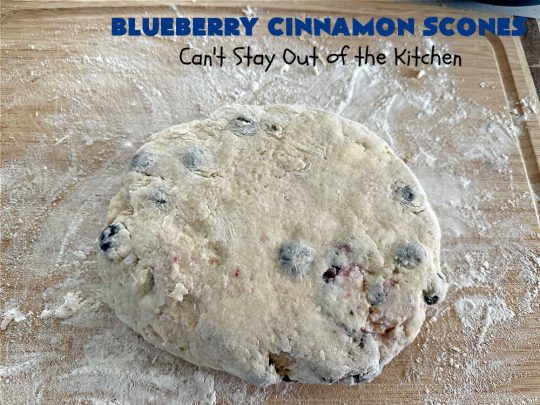 Blueberry Cinnamon Scones | Can't Stay Out of the Kitchen | these #scones are absolutely delightful.. They have a soft, almost bread-like texture & they're filled with #blueberries, baked with a #CinnamonSugar topping & iced with a powdered sugar glaze. They're fantastic for weekend, company or a #holiday #breakfast. Every bite will have you swooning! #BlueberryCinnamonScones