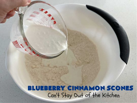 Blueberry Cinnamon Scones | Can't Stay Out of the Kitchen | these #scones are absolutely delightful.. They have a soft, almost bread-like texture & they're filled with #blueberries, baked with a #CinnamonSugar topping & iced with a powdered sugar glaze. They're fantastic for weekend, company or a #holiday #breakfast. Every bite will have you swooning! #BlueberryCinnamonScones