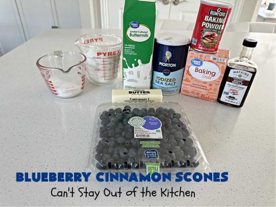 Blueberry Cinnamon Scones | Can't Stay Out of the Kitchen | these #scones are absolutely delightful.. They have a soft, almost bread-like texture & they're filled with #blueberries, baked with a #CinnamonSugar topping & iced with a powdered sugar glaze. They're fantastic for weekend, company or a #holiday #breakfast. Every bite will have you swooning! #BlueberryCinnamonScones