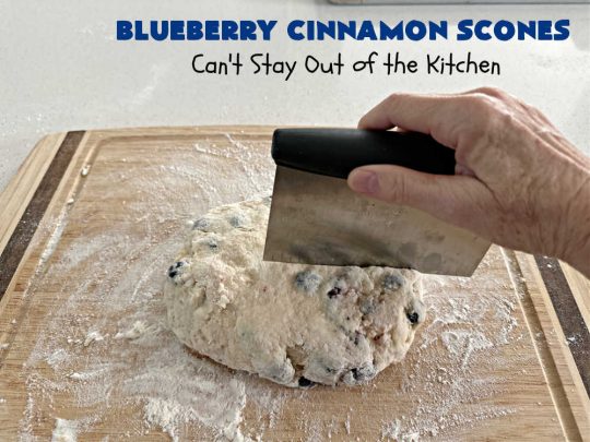 Blueberry Cinnamon Scones | Can't Stay Out of the Kitchen | these #scones are absolutely delightful.. They have a soft, almost bread-like texture & they're filled with #blueberries, baked with a #CinnamonSugar topping & iced with a powdered sugar glaze. They're fantastic for weekend, company or a #holiday #breakfast. Every bite will have you swooning! #BlueberryCinnamonScones