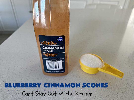 Blueberry Cinnamon Scones | Can't Stay Out of the Kitchen | these #scones are absolutely delightful.. They have a soft, almost bread-like texture & they're filled with #blueberries, baked with a #CinnamonSugar topping & iced with a powdered sugar glaze. They're fantastic for weekend, company or a #holiday #breakfast. Every bite will have you swooning! #BlueberryCinnamonScones