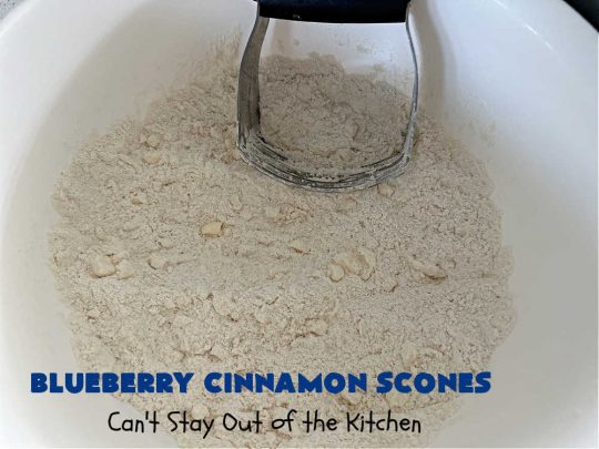 Blueberry Cinnamon Scones | Can't Stay Out of the Kitchen | these #scones are absolutely delightful.. They have a soft, almost bread-like texture & they're filled with #blueberries, baked with a #CinnamonSugar topping & iced with a powdered sugar glaze. They're fantastic for weekend, company or a #holiday #breakfast. Every bite will have you swooning! #BlueberryCinnamonScones