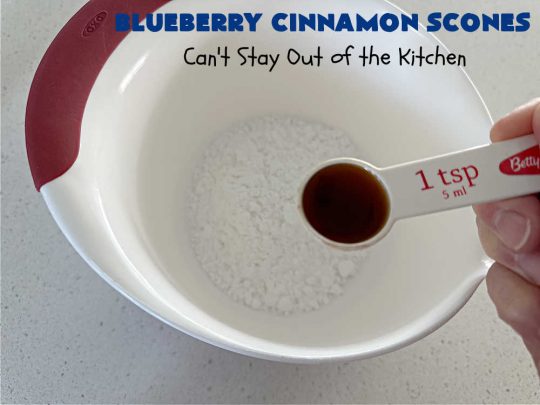 Blueberry Cinnamon Scones | Can't Stay Out of the Kitchen | these #scones are absolutely delightful.. They have a soft, almost bread-like texture & they're filled with #blueberries, baked with a #CinnamonSugar topping & iced with a powdered sugar glaze. They're fantastic for weekend, company or a #holiday #breakfast. Every bite will have you swooning! #BlueberryCinnamonScones