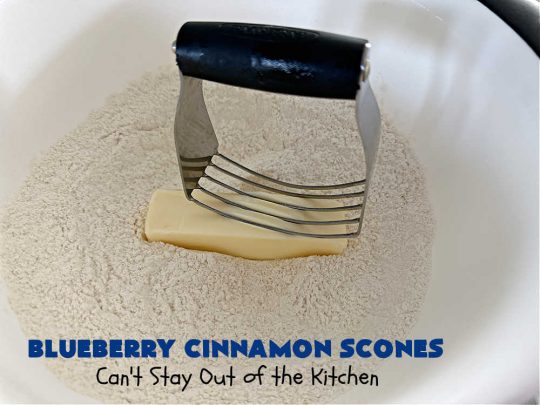 Blueberry Cinnamon Scones | Can't Stay Out of the Kitchen | these #scones are absolutely delightful.. They have a soft, almost bread-like texture & they're filled with #blueberries, baked with a #CinnamonSugar topping & iced with a powdered sugar glaze. They're fantastic for weekend, company or a #holiday #breakfast. Every bite will have you swooning! #BlueberryCinnamonScones