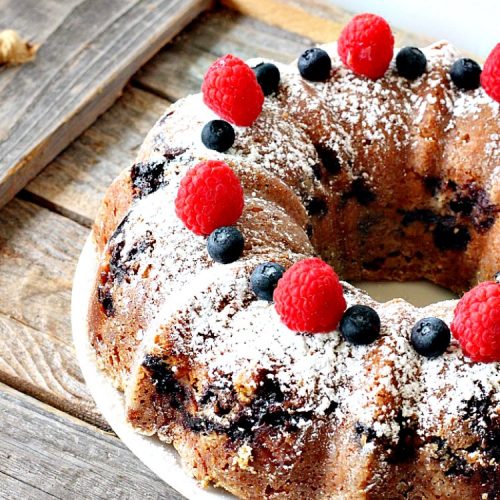 Blueberry Crumb Coffee Cake | Can't Stay Out of the Kitchen | delicious #coffeecake is filled with #blueberries & a crumb topping that's heavenly. Perfect for #FathersDay and other #holidays. #breakfast