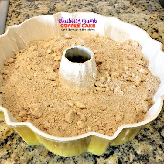 Blueberry Crumb Coffee Cake | Can't Stay Out of the Kitchen | delicious #coffeecake is filled with #blueberries & a crumb topping that's heavenly. Perfect for #FathersDay and other #holidays. #breakfast