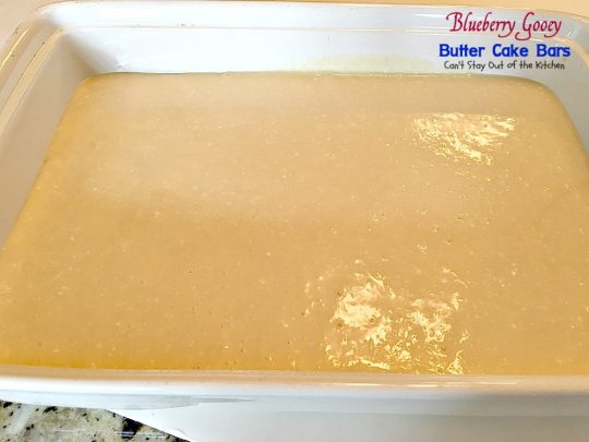 Blueberry Gooey Butter Cake Bars | Can't Stay Out of the Kitchen | you will drool over every bite of these fantastic #brownies. They are ooey, gooey and delicious with a great twist by using #blueberries. #dessert #cookies