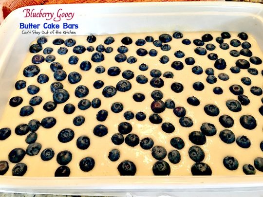 Blueberry Gooey Butter Cake Bars | Can't Stay Out of the Kitchen | you will drool over every bite of these fantastic #brownies. They are ooey, gooey and delicious with a great twist by using #blueberries. #dessert #cookies