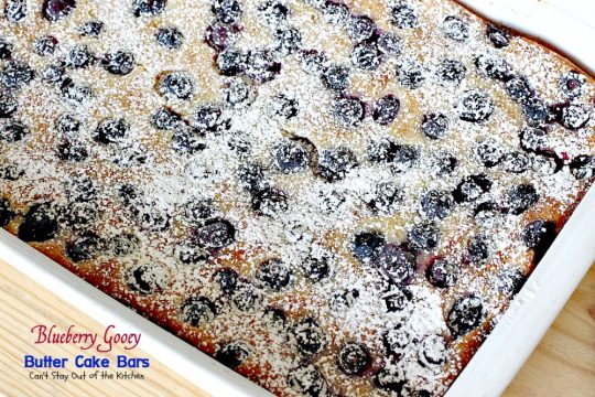 Blueberry Gooey Butter Cake Bars | Can't Stay Out of the Kitchen | you will drool over every bite of these fantastic #brownies. They are ooey, gooey and delicious with a great twist by using #blueberries. #dessert #cookies