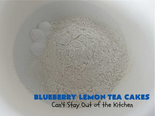 Blueberry Lemon Tea Cakes | Can't Stay Out of the Kitchen | these adorable #TeaCakes are made with fresh #blueberries & 3 kinds of #lemon flavoring including #LemonZest, #LemonJuice & #LemonExtract. They pop in flavor & are both #SugarFree & #GlutenFree. Terrific #dessert for family or friends with #Celiac or #Diabetes. #BlueberryDessert #LemonDessert #cake #BlueberryLemonTeaCakes