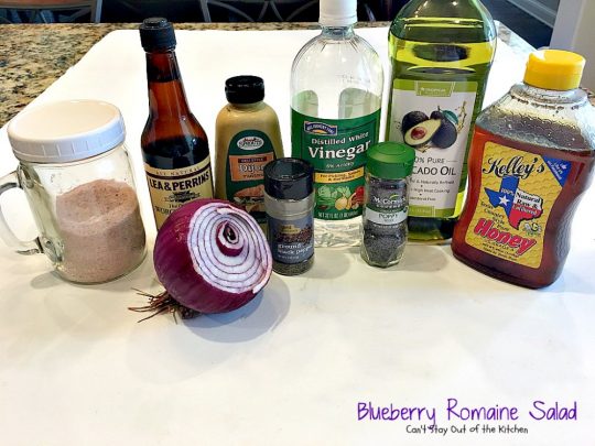 Blueberry Romaine Salad | Can't Stay Out of the Kitchen | fabulous #salad with #blueberries, #kiwi, #mangos, #cashews & a homemade poppyseed dressing. #glutenfree