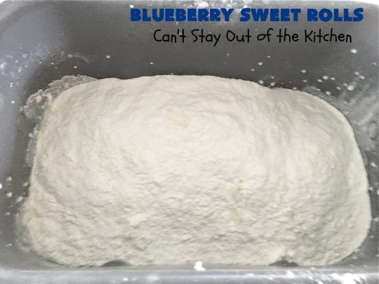 Blueberry Sweet Rolls | Can't Stay Out of the Kitchen | the most awesome #SweetRolls ever! These heavenly #rolls are filled with fresh #blueberries & iced with a luscious #buttercream frosting. Every bite will have you drooling! On top of that you don't have to hand-knead the dough! Great for a weekend, company or #holiday #breakfast. #HolidayBreakfast #ValentinesDay #brunch #BlueberrySweetRolls