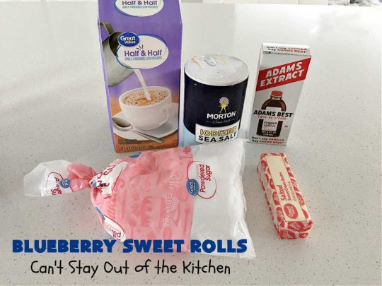 Blueberry Sweet Rolls | Can't Stay Out of the Kitchen | the most awesome #SweetRolls ever! These heavenly #rolls are filled with fresh #blueberries & iced with a luscious #buttercream frosting. Every bite will have you drooling! On top of that you don't have to hand-knead the dough! Great for a weekend, company or #holiday #breakfast. #HolidayBreakfast #ValentinesDay #brunch #BlueberrySweetRolls