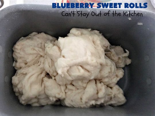 Blueberry Sweet Rolls | Can't Stay Out of the Kitchen | the most awesome #SweetRolls ever! These heavenly #rolls are filled with fresh #blueberries & iced with a luscious #buttercream frosting. Every bite will have you drooling! On top of that you don't have to hand-knead the dough! Great for a weekend, company or #holiday #breakfast. #HolidayBreakfast #ValentinesDay #brunch #BlueberrySweetRolls