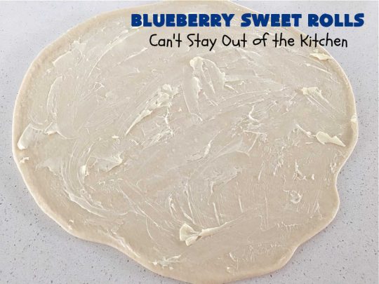 Blueberry Sweet Rolls | Can't Stay Out of the Kitchen | the most awesome #SweetRolls ever! These heavenly #rolls are filled with fresh #blueberries & iced with a luscious #buttercream frosting. Every bite will have you drooling! On top of that you don't have to hand-knead the dough! Great for a weekend, company or #holiday #breakfast. #HolidayBreakfast #ValentinesDay #brunch #BlueberrySweetRolls
