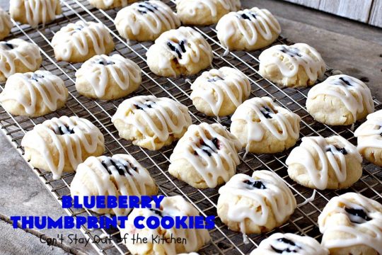 Blueberry Thumbprint Cookies | Can't Stay Out of the Kitchen | these festive & beautiful #Christmas #cookies will have you salivating after the first bite. Perfect for #holiday parties like Christmas & #NewYearsDay. #dessert #blueberries #cookies #HolidayDessert #BlueberryDessert #ChristmasCookieExchange #ChristmasCookie