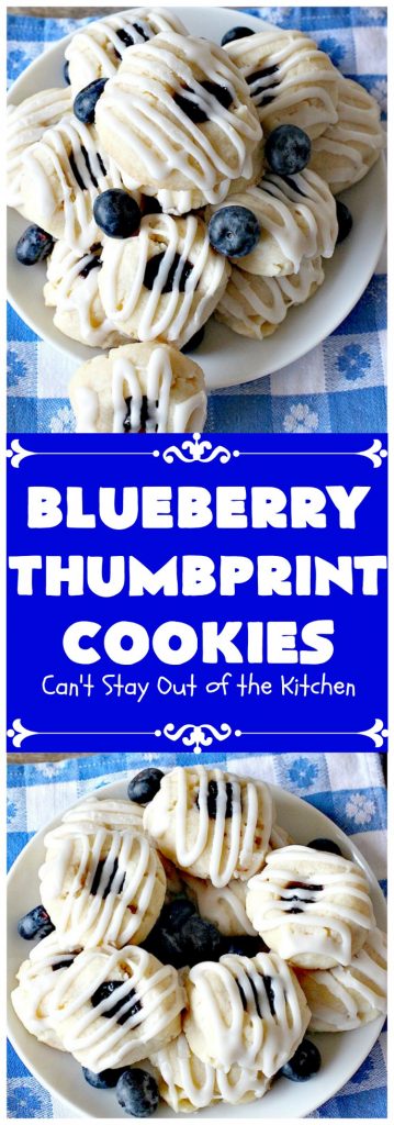 Blueberry Thumbprint Cookies | Can't Stay Out of the Kitchen | these festive & beautiful #Christmas #cookies will have you salivating after the first bite. Perfect for #holiday parties like Christmas & #NewYearsDay. #dessert #blueberries #cookies #HolidayDessert #BlueberryDessert #ChristmasCookieExchange #ChristmasCookie