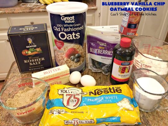 Blueberry Vanilla Chip Oatmeal Cookies | Can't Stay Out of the Kitchen | my family raved over these amazing #cookies. They're made with dried #blueberries, #oatmeal & #VanillaChips. It's one of the best #OatmealCookies you'll ever eat! Terrific for #holiday parties or a #ChristmasCookieExchange. #dessert #BlueberryVanillaChipOatmealCookies #BlueberryDessert