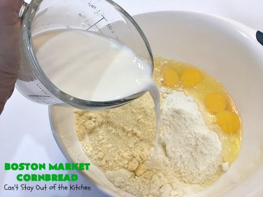 Boston Market Cornbread | Can't Stay Out of the Kitchen | This is the BEST #copycat #recipe for #BostonMarketCornbread ever! It only uses 5 ingredients & is so easy to make. This spectacular #cornbread is great for company & #holidays like #MothersDay or #FathersDay. We enjoy it with any kind of entree. #BostonMarket #SweetCornbread #MothersDaySideDish #FathersDaySideDish #FavoriteCornbreadRecipe #BestCornbreadRecipe #JiffyCornMuffinMix