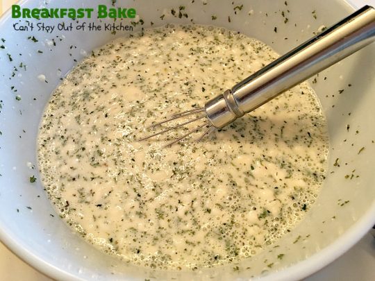 Breakfast Bake | Can't Stay Out of the Kitchen | One of the best #breakfast #casseroles you'll ever eat. #sausage #hashbrowns #Bisquick