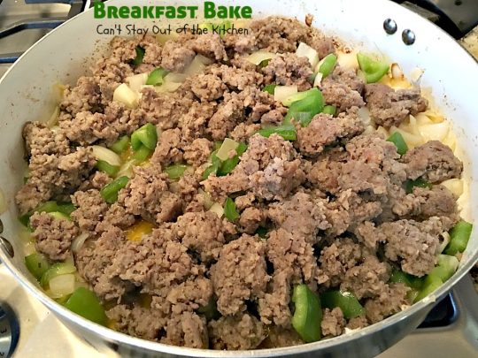 Breakfast Bake | Can't Stay Out of the Kitchen | One of the best #breakfast #casseroles you'll ever eat. #sausage #hashbrowns #Bisquick