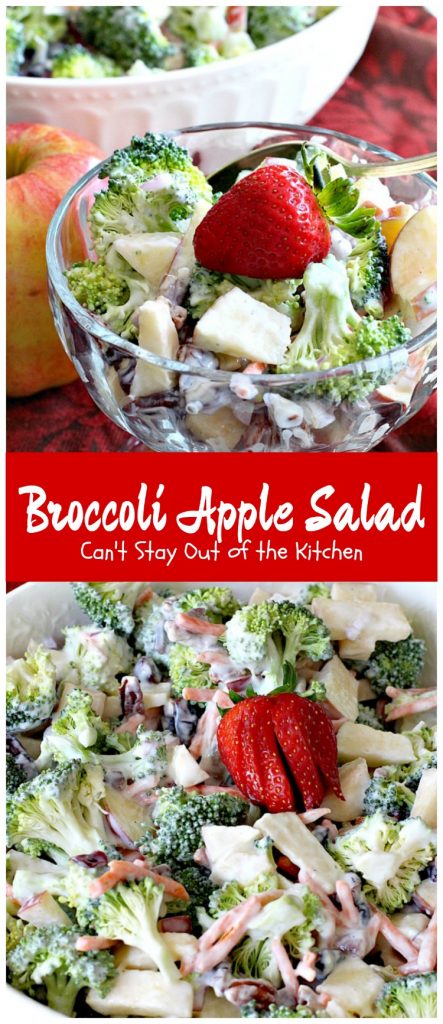 Broccoli Apple Salad | Can't Stay Out of the Kitchen | this healthy and delicious #salad pairs #broccoli with #apples in a delightful combination of flavors and textures. #glutenfree #craisins