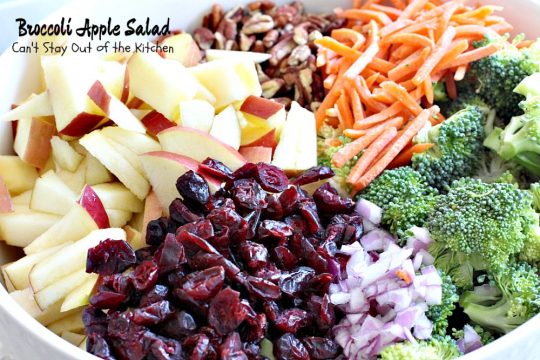 Broccoli Apple Salad | Can't Stay Out of the Kitchen | this healthy and delicious #salad pairs #broccoli with #apples in a delightful combination of flavors and textures. #glutenfree #craisins