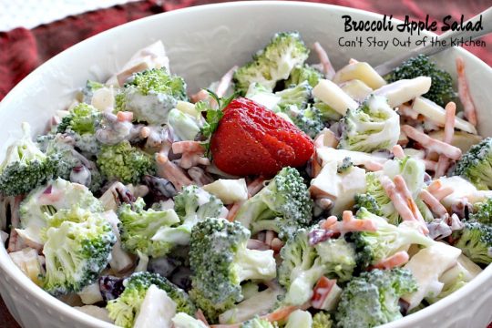 Broccoli Apple Salad | Can't Stay Out of the Kitchen | this healthy and delicious #salad pairs #broccoli with #apples in a delightful combination of flavors and textures. #glutenfree #craisins