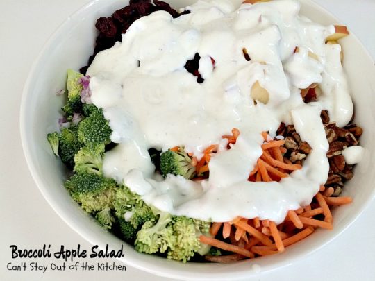 Broccoli Apple Salad | Can't Stay Out of the Kitchen | this healthy and delicious #salad pairs #broccoli with #apples in a delightful combination of flavors and textures. #glutenfree #craisins
