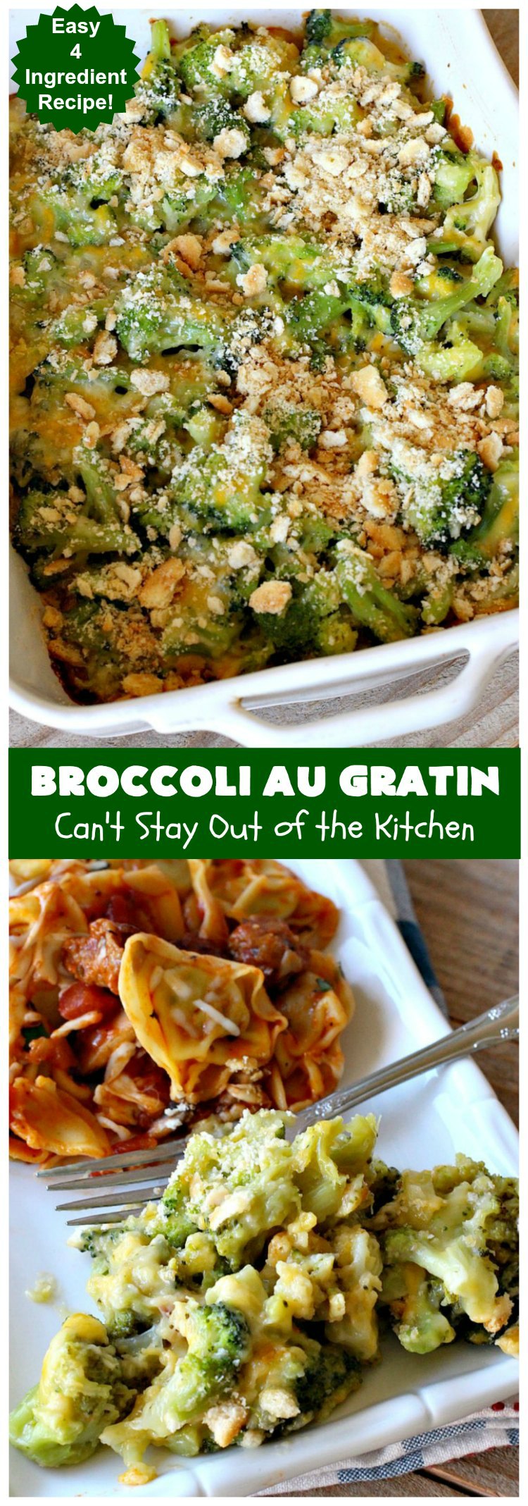 Broccoli Au Gratin | Can't Stay Out of the Kitchen | fantastic 4-ingredient #SideDish that's perfect for #holidays or company. Easy & delicious. #broccoli #CheddarCheese #RitzCrackers #BroccoliAuGratin