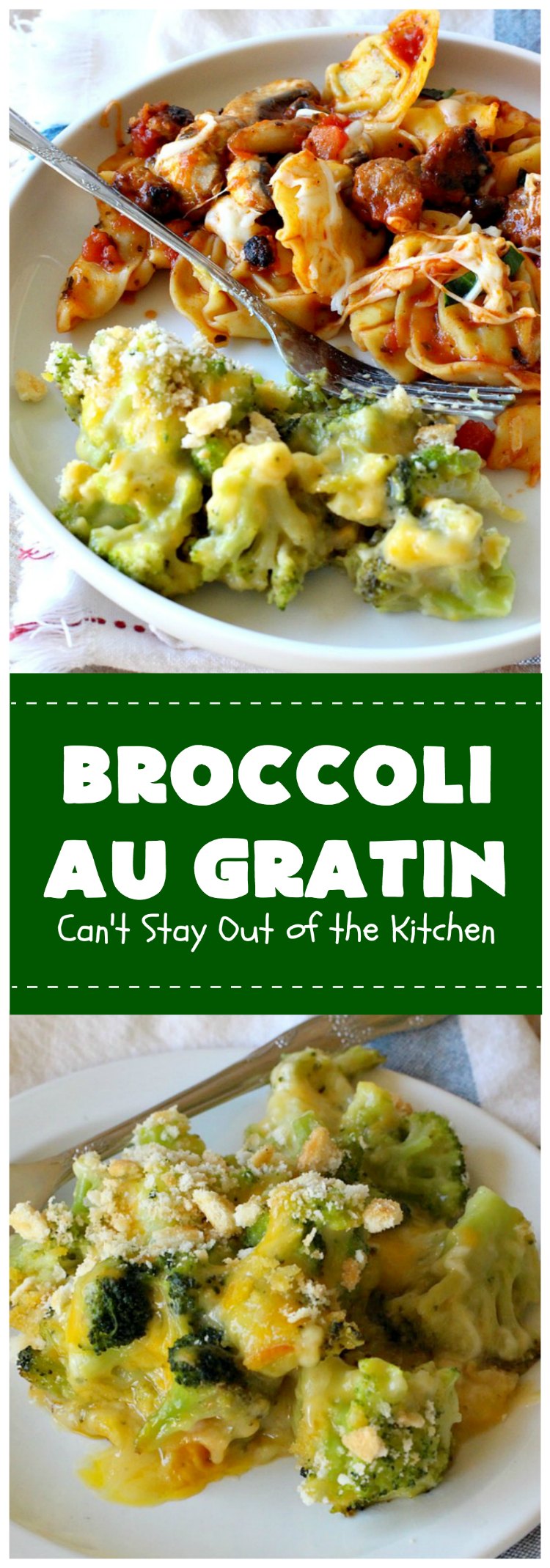 Broccoli Au Gratin | Can't Stay Out of the Kitchen | fantastic 4-ingredient #SideDish that's perfect for #holidays or company. Easy & delicious. #broccoli #CheddarCheese #RitzCrackers #BroccoliAuGratin