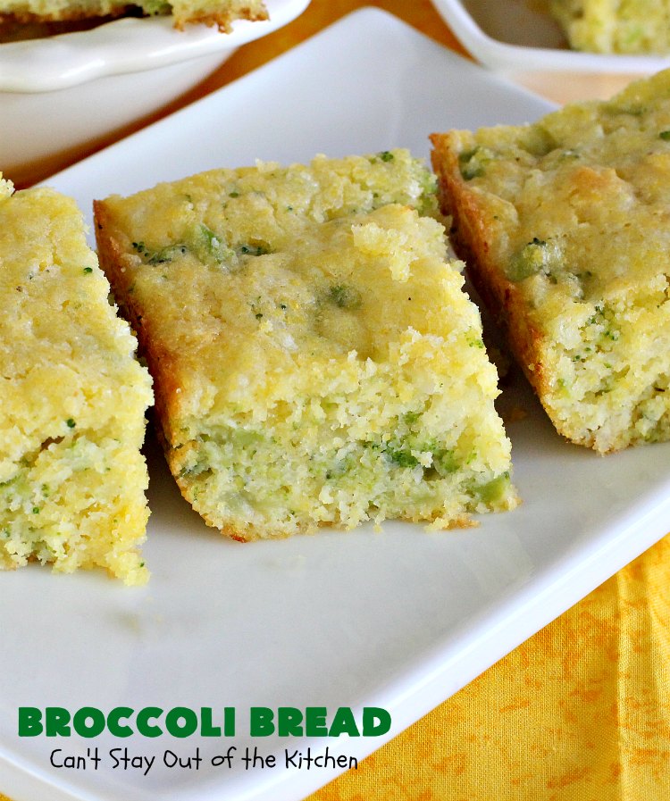 Broccoli Bread | Can't Stay Out of the Kitchen | this delicious #broccoli #cornbread is terrific as a side for soups & chili. Quick, easy and so delicious. #bread #BroccoliBread #cornmeal #cheese