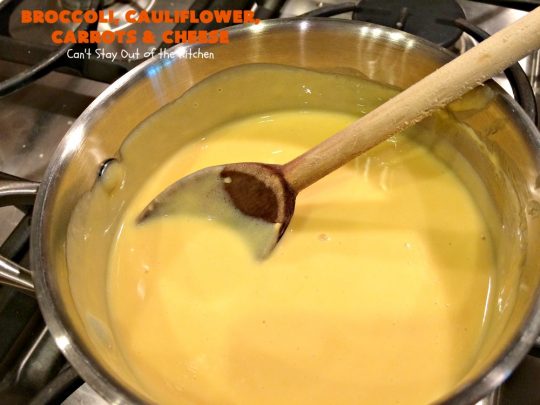 Broccoli, Cauliflower, Carrots and Cheese | Can't Stay Out of the Kitchen | this delicious #side dish is super quick & easy to make. It's the perfect #casserole for #FathersDay & other #holiday dinners. #broccoli #cauliflower #carrots