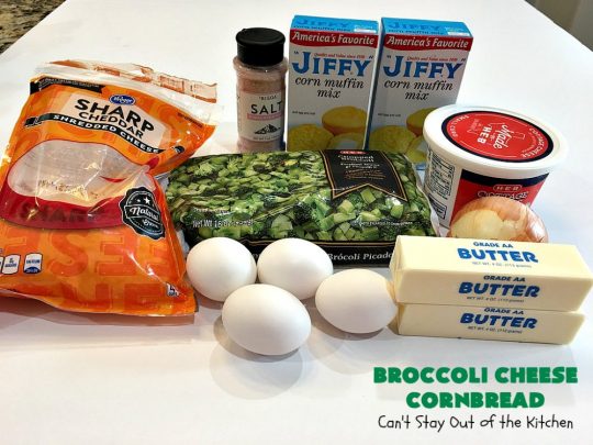 Broccoli Cheese Cornbread | Can't Stay Out of the Kitchen | this delicious #cornbread #recipe uses two kinds of #cheese. It's a wonderful #SideDish for any main dish meal or for #holidays like #Easter or #MothersDay. #Broccoli #CheddarCheese #BroccoliCornbread #BroccoliCheeseCornbread