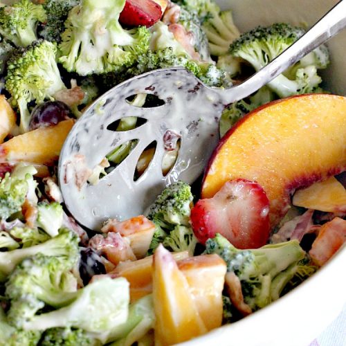 Broccoli Peach Salad | Can't Stay Out of the Kitchen