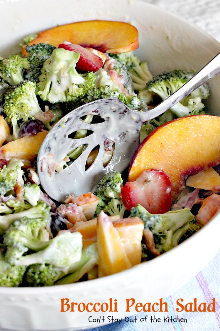 Broccoli Peach Salad | Can't Stay Out of the Kitchen