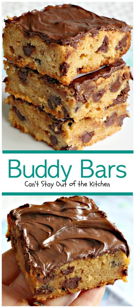 Buddy Bars | Can't Stay Out of the Kitchen | these amazing #brownies combine #chocolate and #peanutbutter making the best "buddy" combination ever! #dessert #cookie